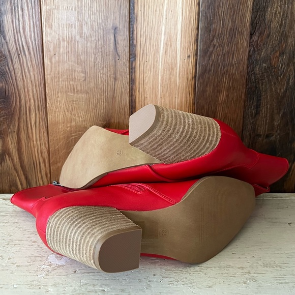 Beast Fashion Red Booties NWOT - Picture 4 of 6